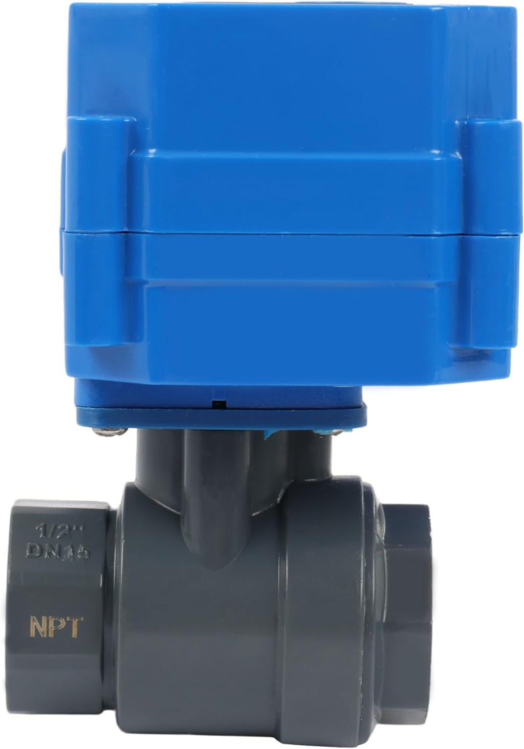 U.S. Solid 1/2" UPVC Motorized Ball Valve - Plastic Electrical Ball Valve with Standard Port, 2 Wire Auto Return,110V AC, Normally Closed