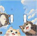 Decorative Switch Plates Orange Gray Cute Cat Sky Cloud Cat S Paw 2 Gang Double Toggle Outlet Light Switch Cover Wall Plate Electrical Faceplate For Kids Room Nursery Decor