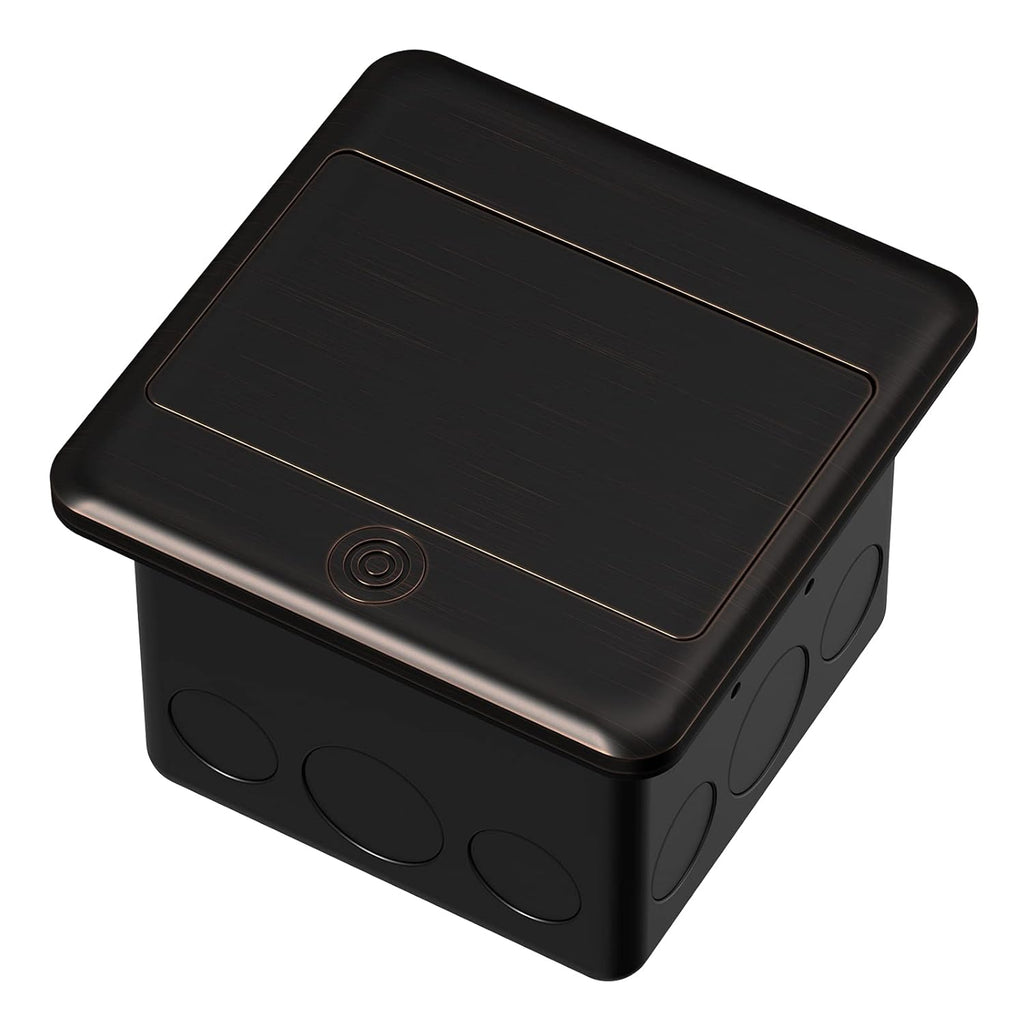 KYHSHJ 4.8A USB Chargers Pop Up Floor Waterproof Electrical Outlet Receptacle Stainless Steel Box,(Oil Rubbed Bronze)