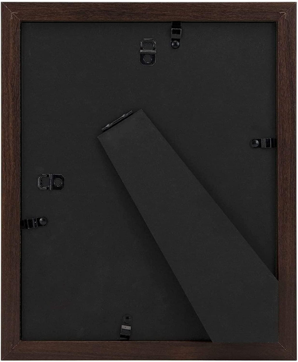 Golden State Art, 8x10 Picture Frame with Mat for 5x7 Photo - High Definition Glass Wall Mounting or Tabletop Display (Brown, 2 Pack)