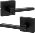 Kwikset Halifax Keyed Storeroom Entry Door Handle with Lock and Key, Secure Keyed Reversible Lever Exterior, Front Entrance and Bedrooms, Matte Black, Pick Resistant SMT Rekey Security and Microban
