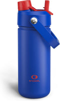 ENCOOL Insulated Water Bottle with Straw Stainless Steel Water Bottle, Leak-Proof, BPA-Free, Double Wall Vacuum Keeps Cold for 24 Hours for Sports, Travel, School (18 oz, Beaucoup Blue)
