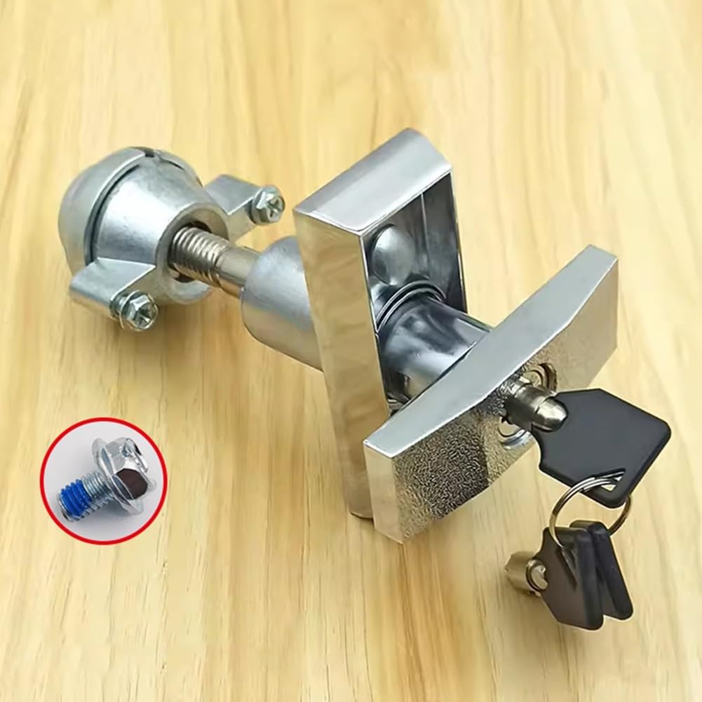 Zinc Alloy T-Type Cabinet Lock for Vending Machines,Water Dispensers Car Wash Systems,Salt Spray Tested 48H,Anti-Theft Screws,Secure T-Lock with 3 Keys,Silver