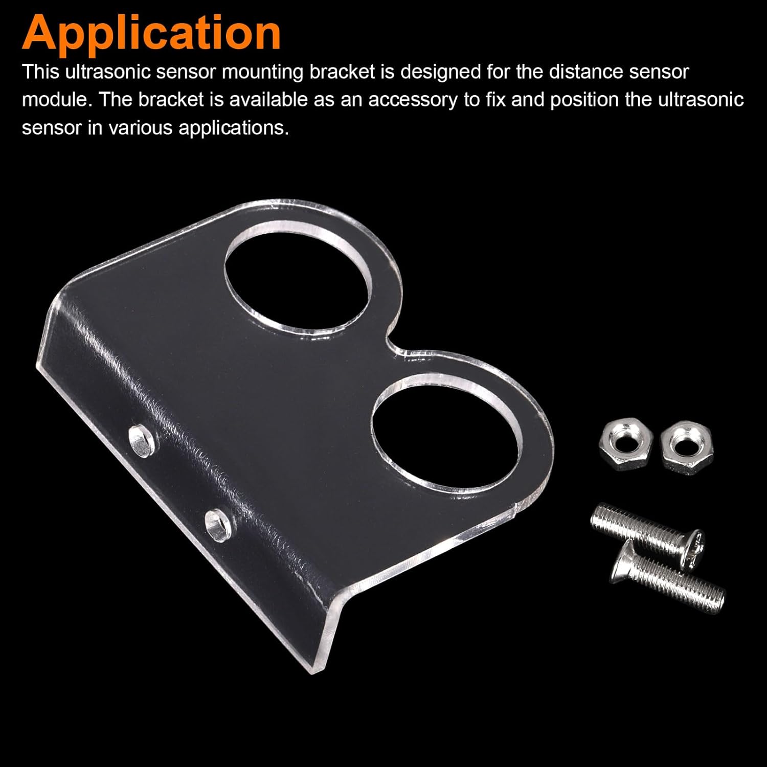 MECCANIXITY 10 Pcs Ultrasonic Sensor Mounting Bracket for Distance Sensor Module, Ultrasonic Module Accessories with Screws and Nuts, Transparent