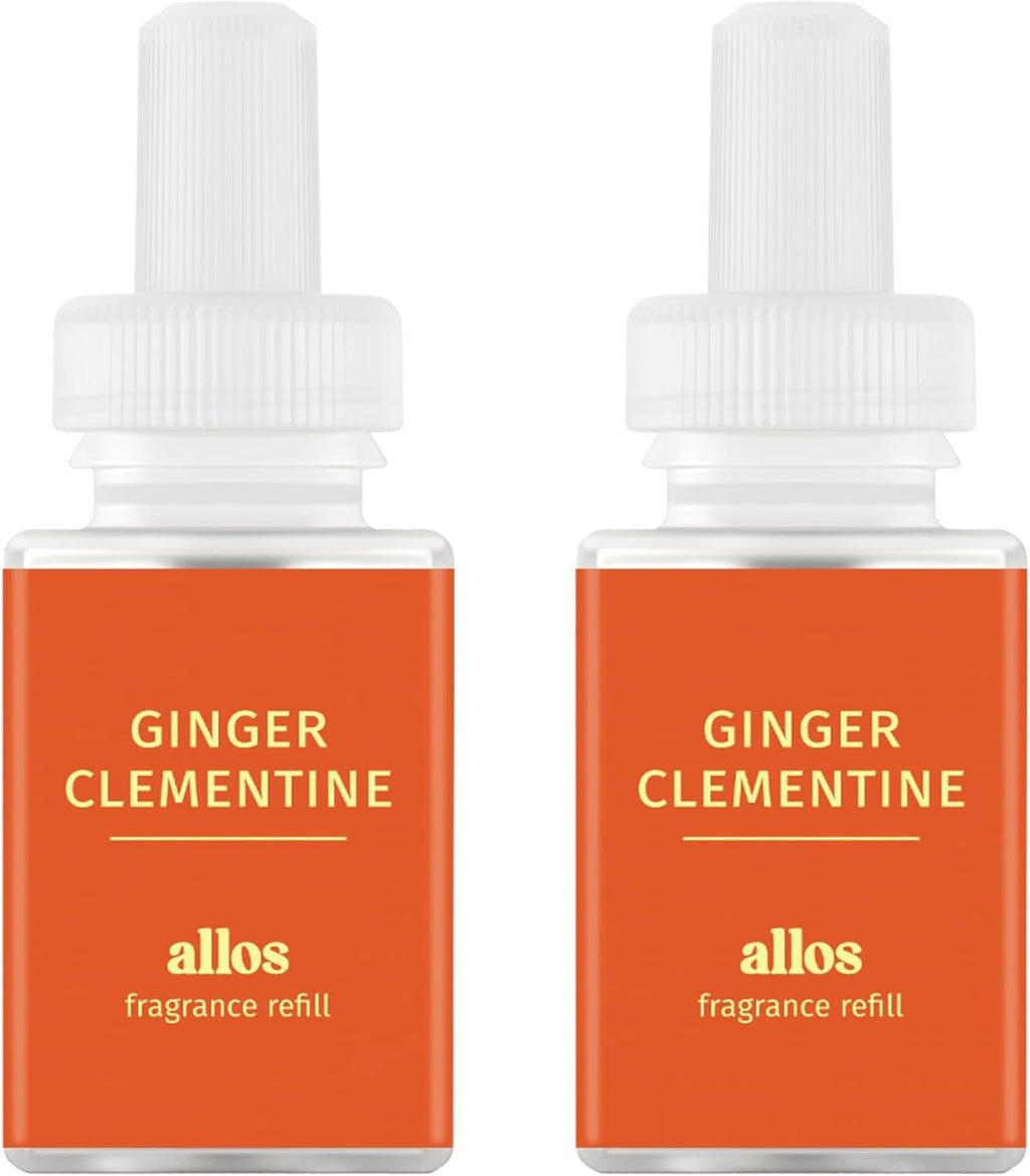 Pura and Allos - Fragrance Refill for Smart Home Air Diffusers - Aromatherapy Scents for Home - up to 120-Hours of Premium Fragrance per Vial - 2 Pack - Ginger Clementine (Energy)