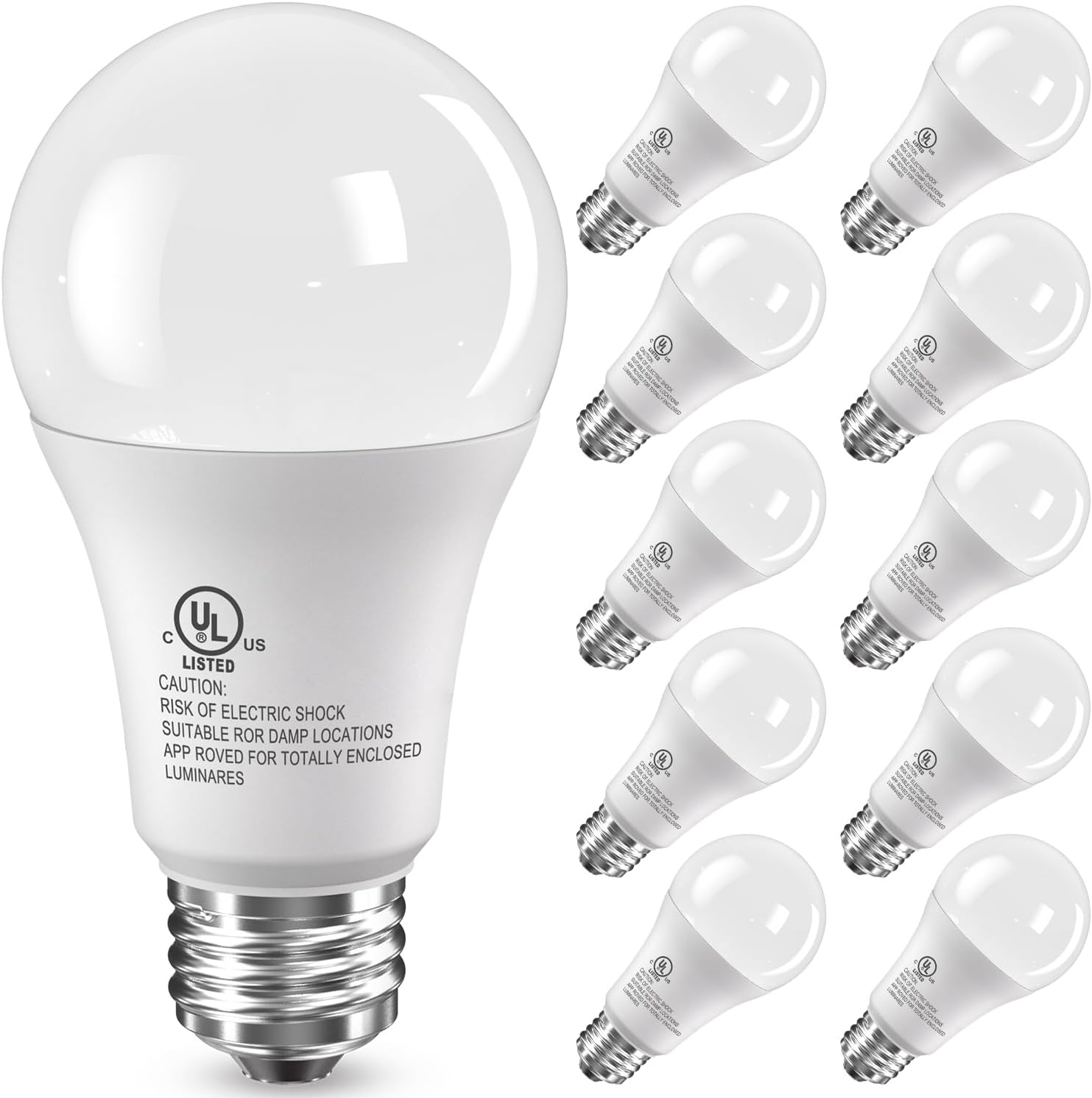 TJOY 10 Pack LED Light Bulbs, 100 Watt Equivalent A19, 5000K Daylight LED Bulb, 15W Bright White Energy Saving Lightbulbs with E26 Standard Base, 1500 Lumens Non Dimmable Lamp for Home Bedroom Indoor