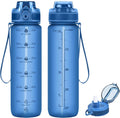 32oz Water Bottle with Time Marker, Motivational Drinking Bottle with Strap, BPA-Free Leak-Proof, Encouraging Water Bottle Time to Drink Water for Gym School Office Travel