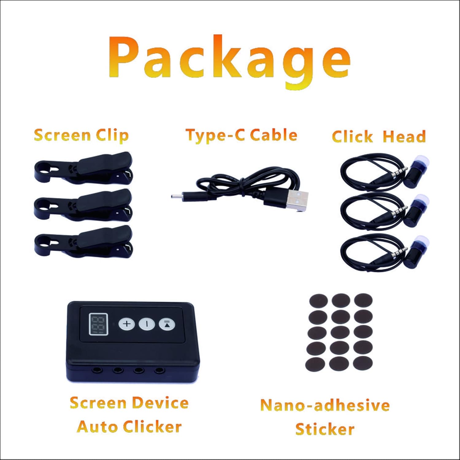Auto Clicker for iPhone iPad：Screen Device Automatic Tapper for Android IOS，Simulated Finger Continuous Clicking, Adjustable Speed Physical Clicker，Suitable for Games, Live Broadcasts Likes, Reward