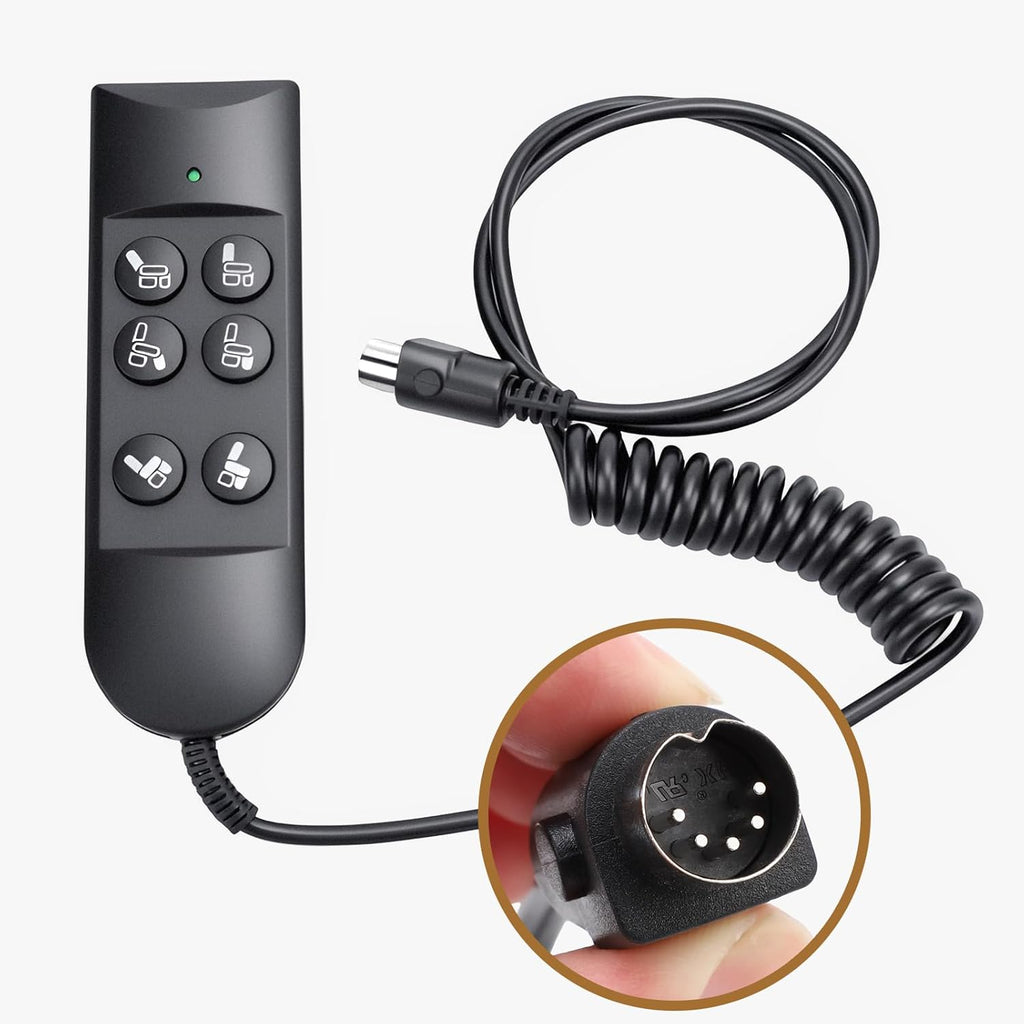 Yosoo Health Gear Lift Chair Remote Control Replacement, 6 Button 5 Pin Wired Lift Chairs Power Recliners Remote Hand Control for Ultra Comfortable Chair Electric Bed Sofa Replacement