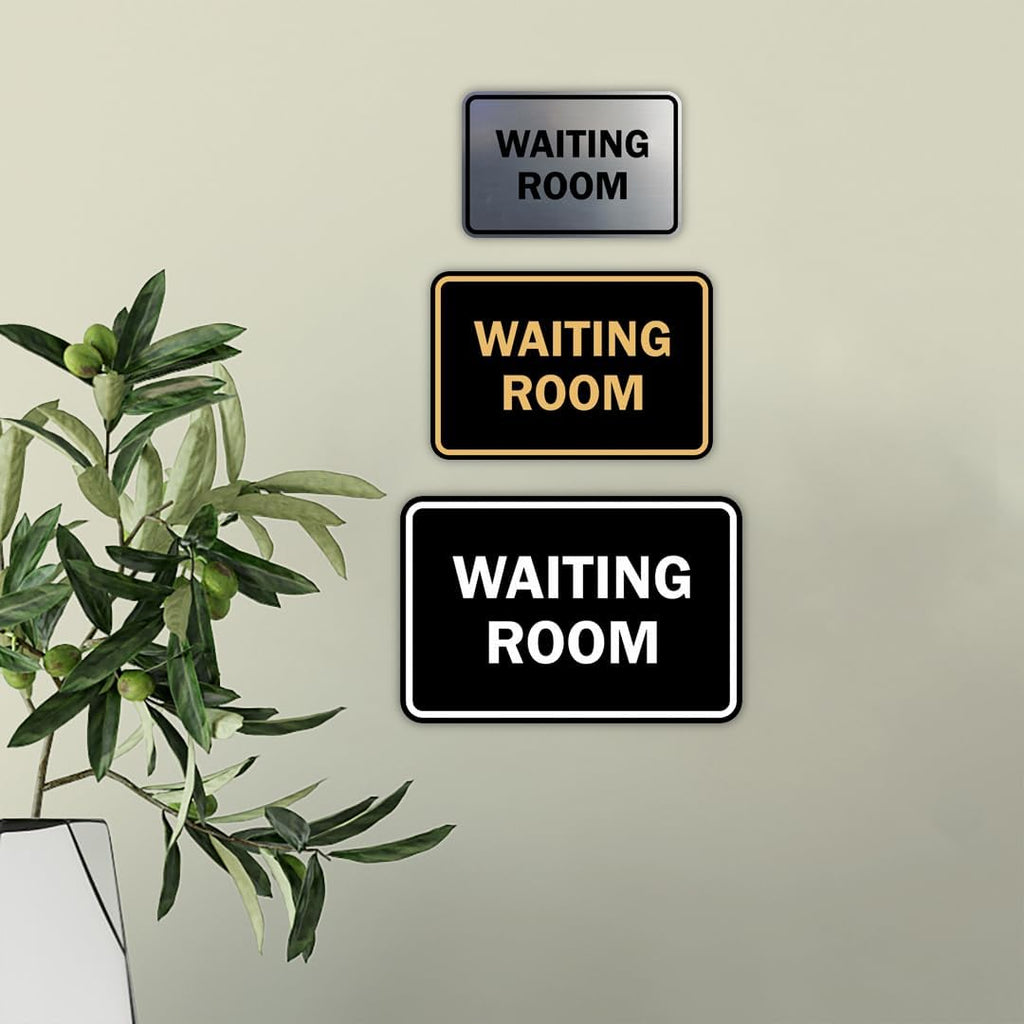Signs ByLITA Classic Framed Waiting Room (Dark Brown) - Large 2 Pack