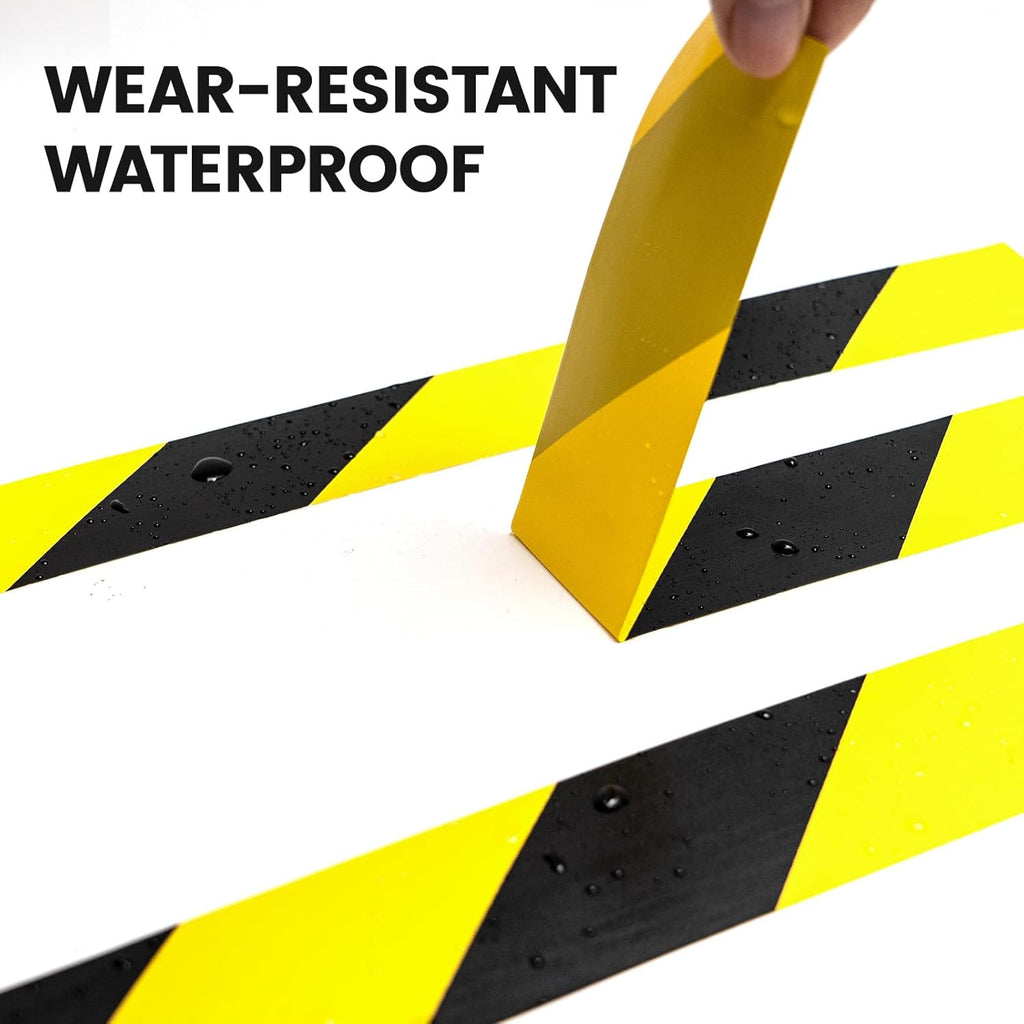 Industrial Black & White Caution Tape 2-Pack | 2in x 108ft Floor Marking Tape | Waterproof & Forklift-Proof | Long-Lasting for Warehouse, Factory, Parking