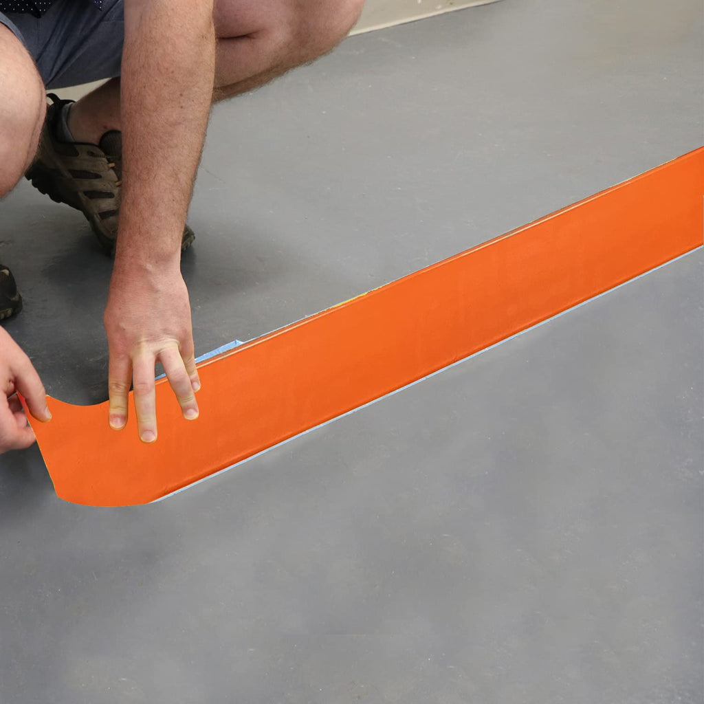 SmartSign Orange 4 inch x 100 feet Floor Marking Tape, 32 mil Vinyl Floor Tape, Superior Mark Industrial Use Safety Tape with Beveled Edges, Strong Adhesive, for Gym/Warehouse/Courts