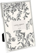 Laura Ashley 4x6 Silver Flat Metal Picture Frame (Vertical & Horizontal) w/Two-Way Easel Stand, Black Velvet Backing, Wall-Mountable, Made for Tabletop, Desk, Wall Display, Home Décor (4x6, Silver)
