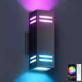 KIZON Smart Porch Lights Color Changing, Ambience RGB WiFi Outdoor Sconce Lights App Control Black Exterior Light Fixture for House Porch Patio, Compatible with Alexa Google Assistant, ETL Listed