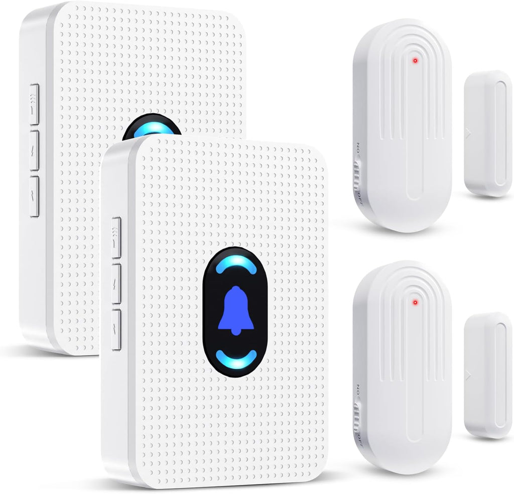 Daytech Wireless Door Chime, Door Dinger for Business Entry/Store/Home/Office, Door Alarms When Opened with 800 Ft Range,20 Chimes 5 Adjustable Volume 2 Sensors + 2 Receivers