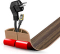 Floor Cord Cover Self Adhesive Cord Hider,3.3FT Cable Management, Extension Strip Protector for Wires, Prevent Cable Trips for Offices, Gyms, Exhibitions Cavity:0.47"(W) x 0.35"(H) Wood Walnut