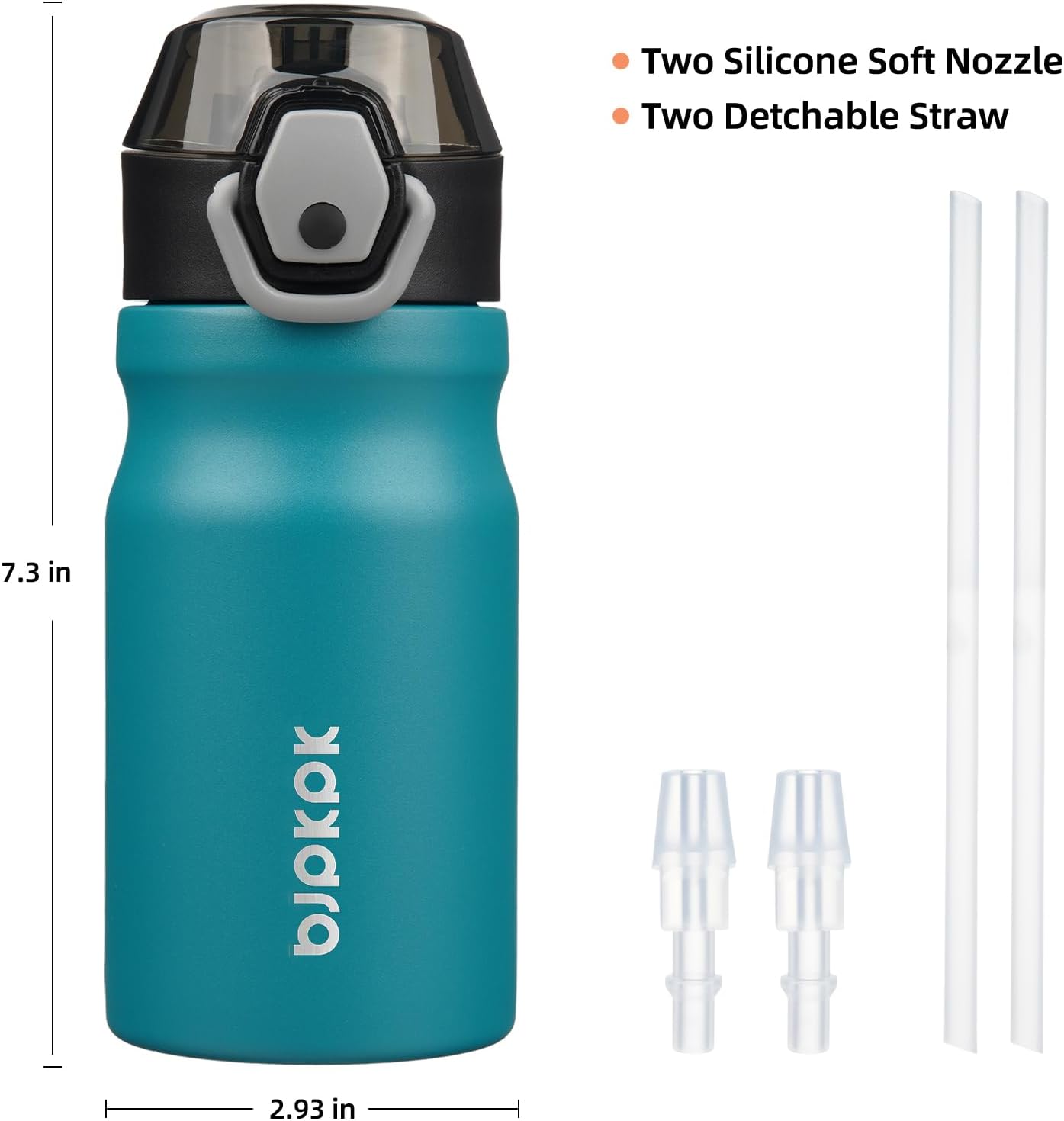 BJPKPK Stainless Steel Insulated Water Bottle with Straw Lid 14oz Reusable Metal Thermal Flask Bottles Keep Cold and Hot,Laguna
