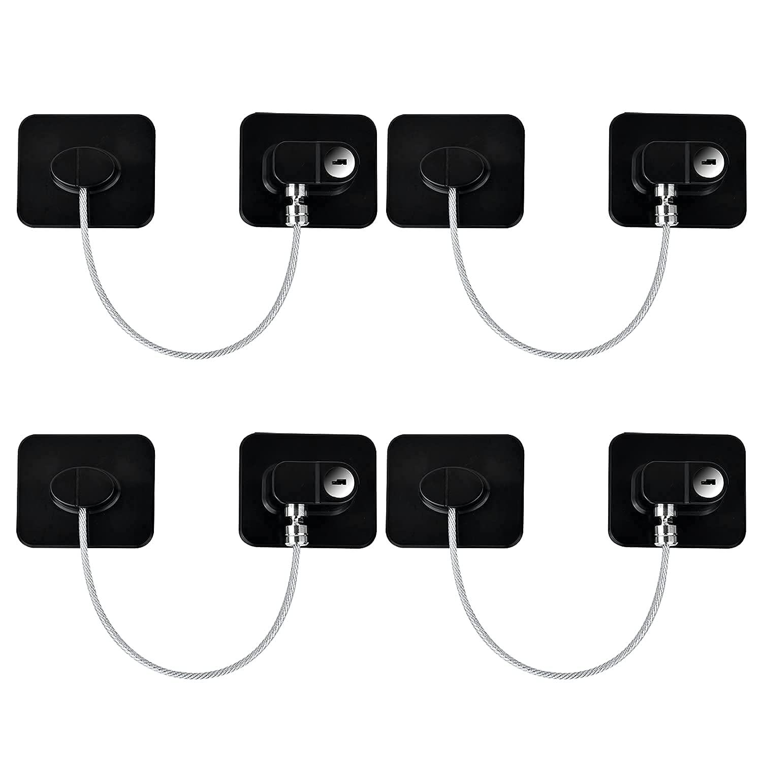 YEYA Upgraded Refrigerator Locks 4 Pack, Baby Proof Cabinet Locks with Keys, Safety Cabinets Door for Toddler