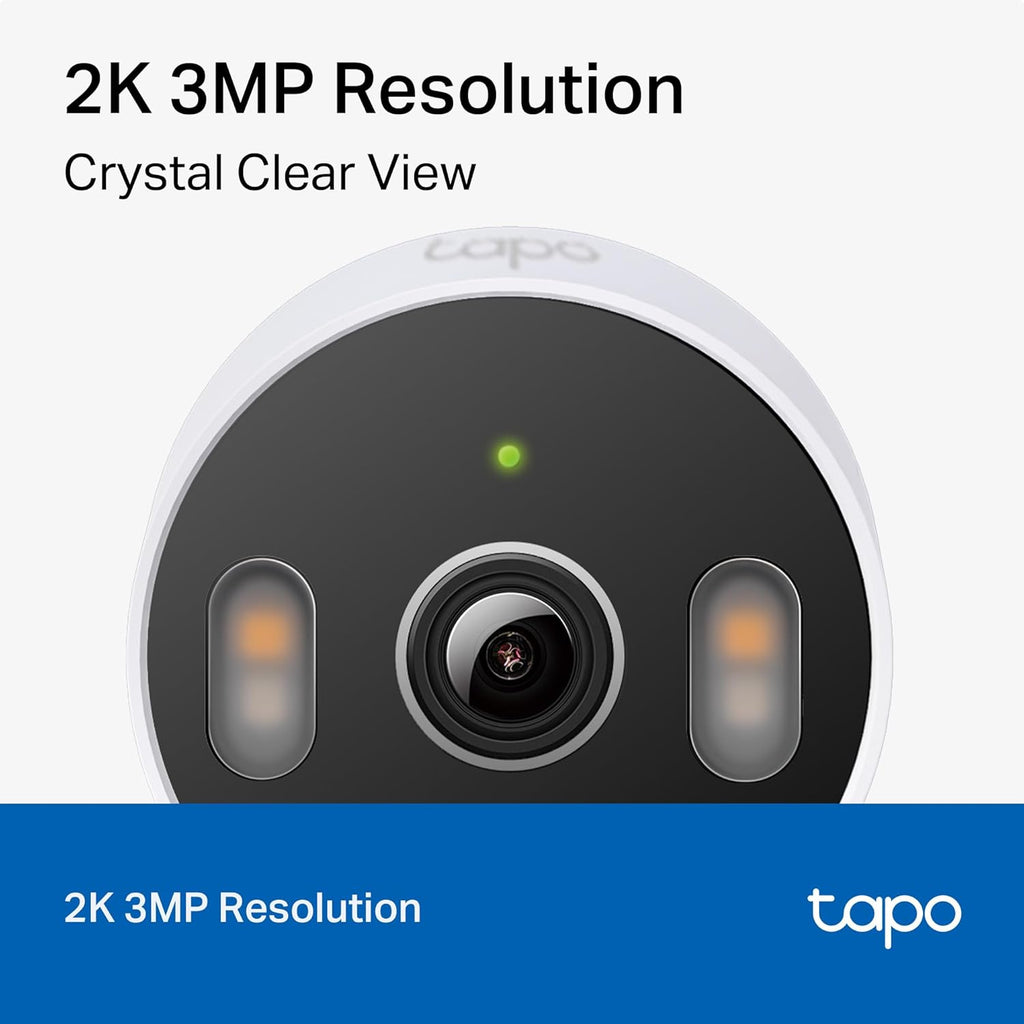 Tapo 2K 3MP Indoor/Outdoor Security Camera - Free Person/Motion/Cry Detection, Color Night Vision, IP65 Weatherproof, SD/Cloud Storage, Works w/Alexa & Google Assistant HybridCam