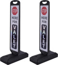 OrangeStar 2-Pack Valet Parking Signs - Double-Sided Reflective Parking Lot Signs with Water-Filled Base, Heavy-Duty Traffic Control for Hotels, Restaurants & Events, White