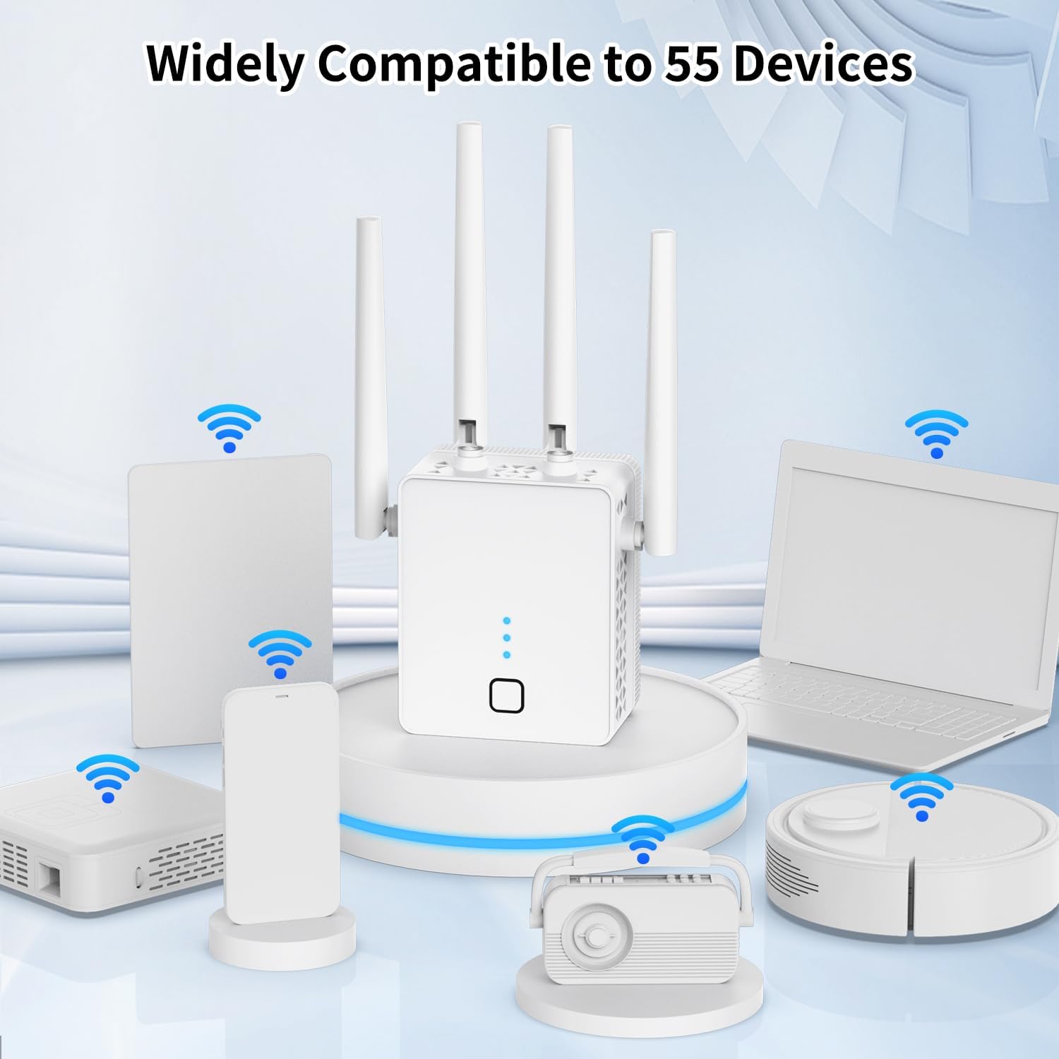 WiFi Extender, 2024 Fastest WiFi Booster 1200Mbps Dual Band (5GHz/2.4GHz) WiFi Extenders Signal Booster for Home, WiFi Repeater with Ethernet Port Covers up to 10000sq. ft and 55 Devices