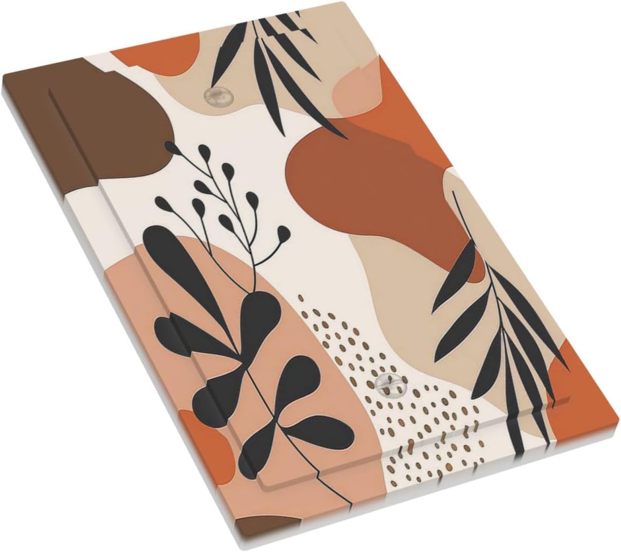 Light Switch Cover Plate Boho Botanical Orange Green Beige Minimalist 1 Gang No Device Blank Electrical Wall Plates Faceplate Decorative Switch Plate for Bedroom living Room Decor