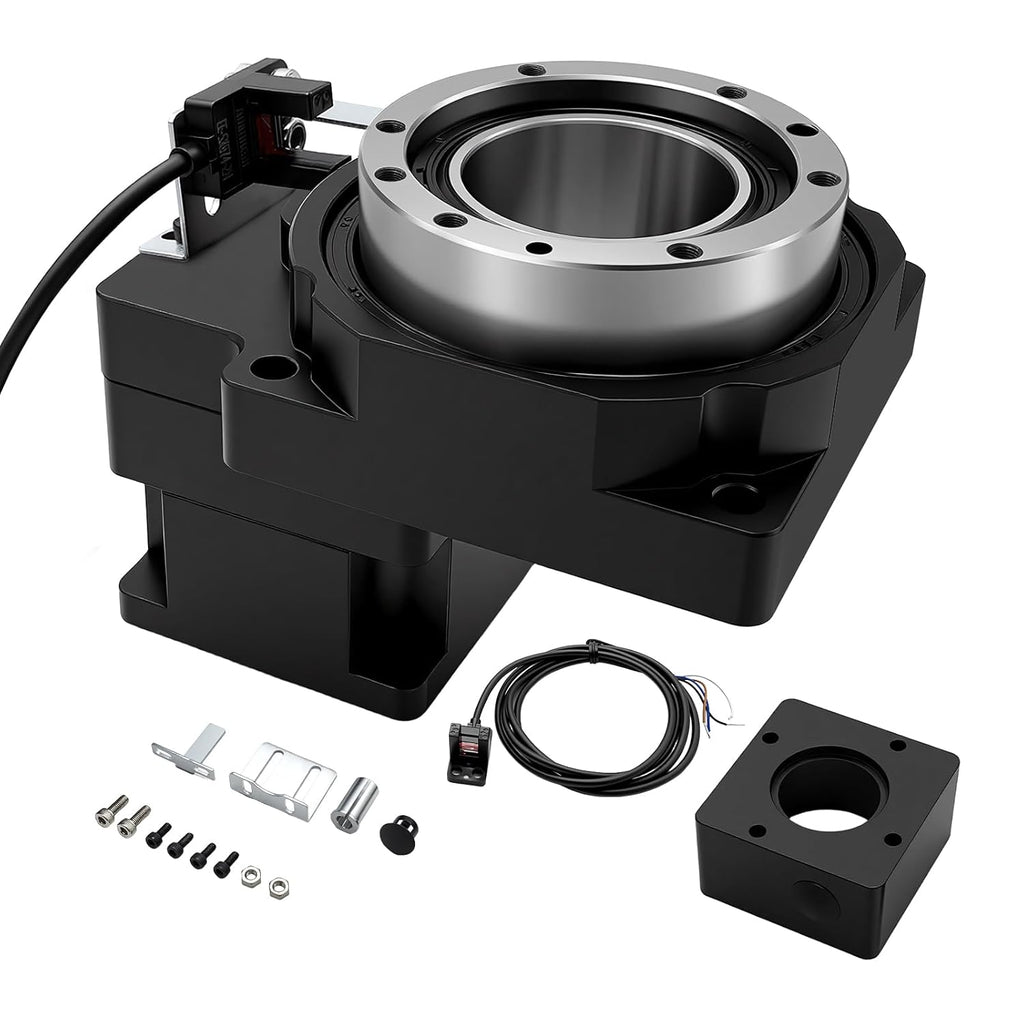 Hollow Rotating Platform Ratio 5:1 High Precision Planetary Gearbox Gear Hollow Rotary Actuator 360 Degree Electric Rotary Table for Nema17 42mm Stepper 40mm Servo Motor CNC Robot Arm
