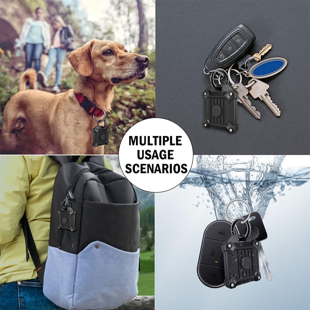 Tile Mate 2022 2024 Tracker Cover Anti-Scratch Waterproof Case with Keychain for Carabiner, Keys, Bags, Cat Dog Collar Holder