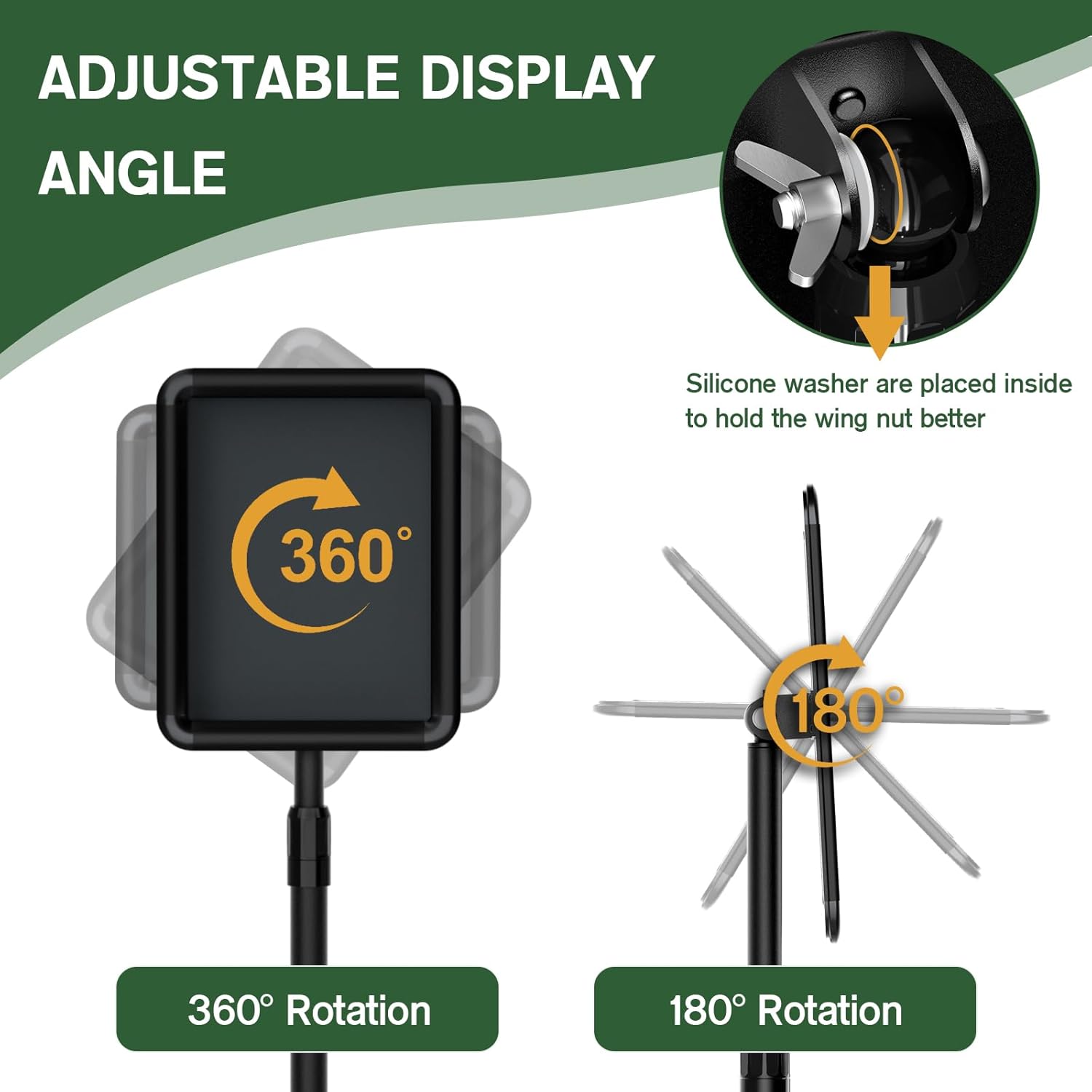 Sign Holder - 8.5x11 inch Sign Stand Holder Adjustable Display Stand Floor Standing Sign Holder, Signage Stand with Snap-Open Frame Display for Malls,Schools,Restaurants (Black)