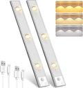 Pak Under Cabinet Lights, Rechargeable Motion Sensor Light Indoor, Wireless and 3-Color Dimmable with Cat’s Eye Hill Effect, for Display Cabinets, Showcases, Wine Racks, 2 Pack, Silver