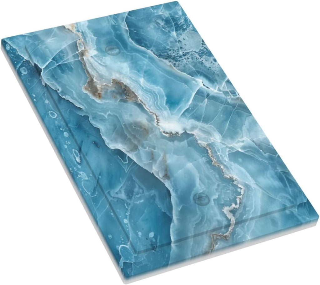 Decorative Light Switch Cover Plate Abstract Watercolor Blue Marble Texture 1 Gang No Device Single Blank Outlet Covers Wall Plates for Electrical Outlets Faceplate for Bedroom Home Decor