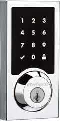 Kwikset SmartCode 916 Z-Wave Smart Lock, Keyless Entry Ring Compatible Door Lock, Touchscreen Electronic Deadbolt, SmartKey Re-Key Security, Smart Hub Required, Contemporary Polished Chrome
