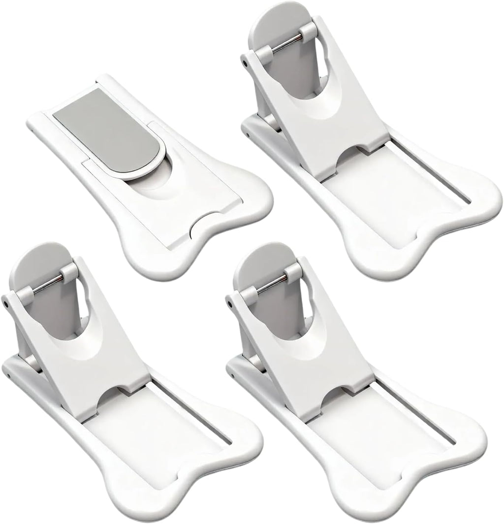 4-Pack Sliding Closet Door Lock, Child Safety Locks for Sliding Glass Doors Window Closets and Cabinets, No-Tool Installation Baby Proof Accessories for Kids Safety White