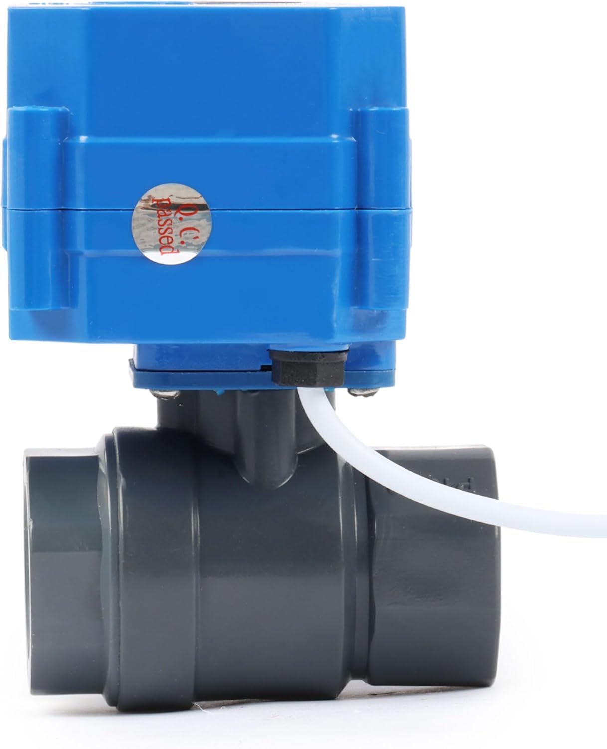 U.S. Solid 3/4" UPVC Motorized Ball Valve - Plastic Electrical Ball Valve with Standard Port, 2 Wire Auto Return, 110V AC, Normally Closed