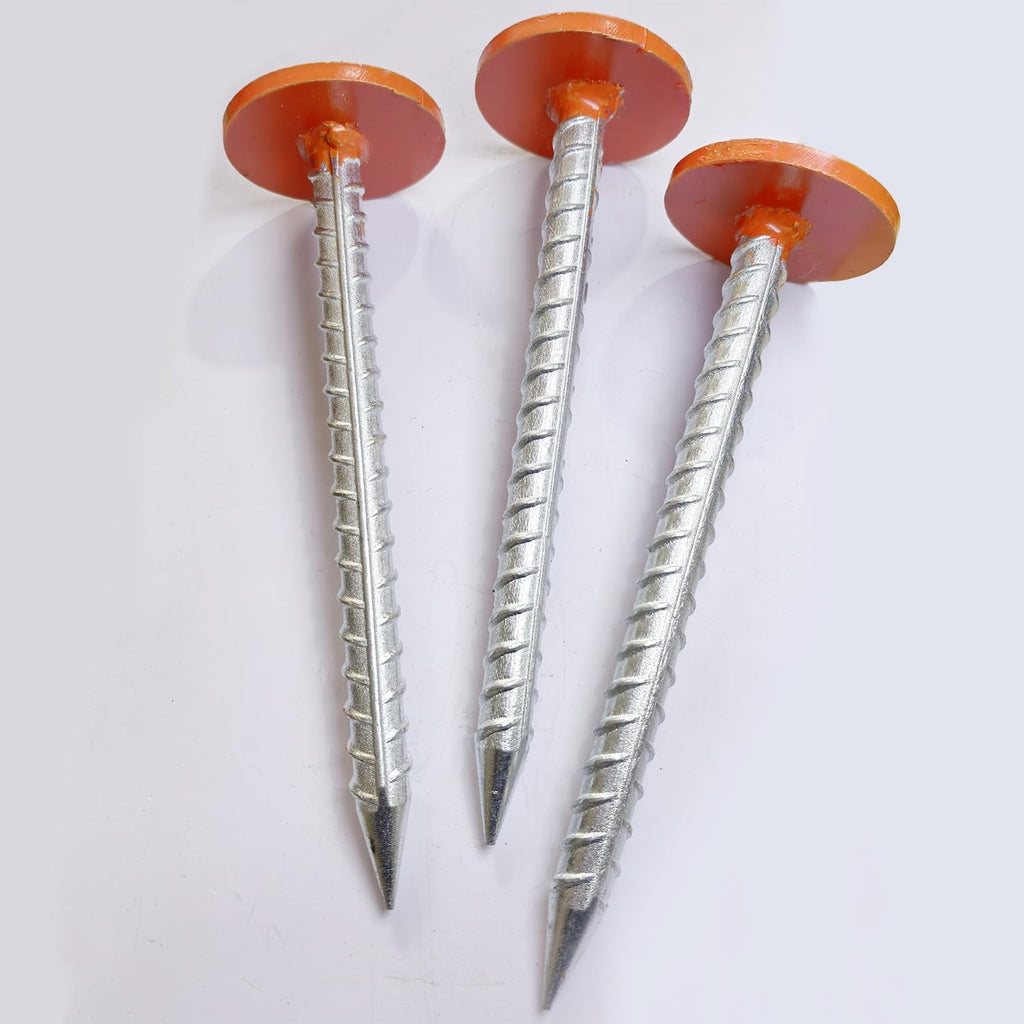 Rebar Survey Marker Stakes, 12 Inch Long - 1.35 LB Heavy Duty, Hi-Vis Orange (8 Pack)