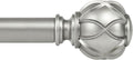 KAMANINA Curtain Rods for Windows, Antique Silver Curtain Rod 32 to 58 Inch(2.6-4.8Ft), 7/8 Inch Single Adjustable Drapery Rods with Decorative Netted Texture End