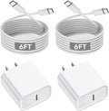 iPhone 16 15 Charger Fast Charging, 20W Apple iPhone 16 USB C Fast Charger Block, 2Pack 6ft USB C to USBC Cord for iPhone16/16 Pro/16 Pro Max/16e/15/15 Plus/15 Pro/15 Pro Max,iPad Pro/Air/Mini,AirPods