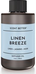 Scent Better Linen Breeze Aroma Essential Oil Blend: an Aromatherapy Blend of Linen, Jasmine, and Musk for Ultrasonic Diffusers & Nebulizers (3.3 Fl Oz, 100 mL)