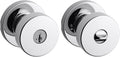 Kwikset Pismo Entry Door Knob with Lock and Key, Secure Keyed Handle Exterior Doorknob, Front Entrance and Bedroom, Polished Chrome, Pick Resistant SmartKey Rekey Security