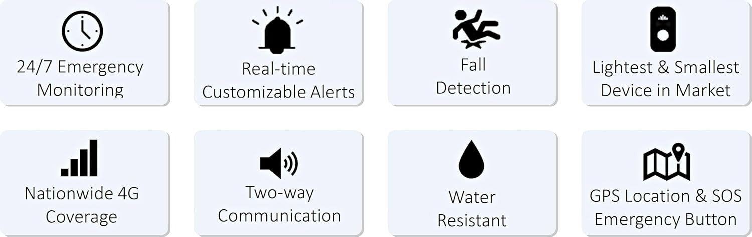 Safety+ 4G Medical Alert System for Seniors: Smart Watch, Fall Detection, 24/7 Monitor, WiFi Locate, SOS Button, Small, Lightweight, (Call to Activate)