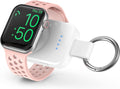 i.VALUX Portable Wireless Charger Compatible for Apple Watch Series 11/10/9/8/UItra/7/6/5/4/3/2/SE,Compact Magnetic iWatch Charger 1000mAh Power Bank Keychain Style for Mother Girl Birthday-White