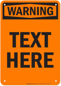 Custom warning Sign, OSHA Sign, 7x10 Inches, 55 mil thick HDPE (high density polyethylene), Made in USA by My Sign Center