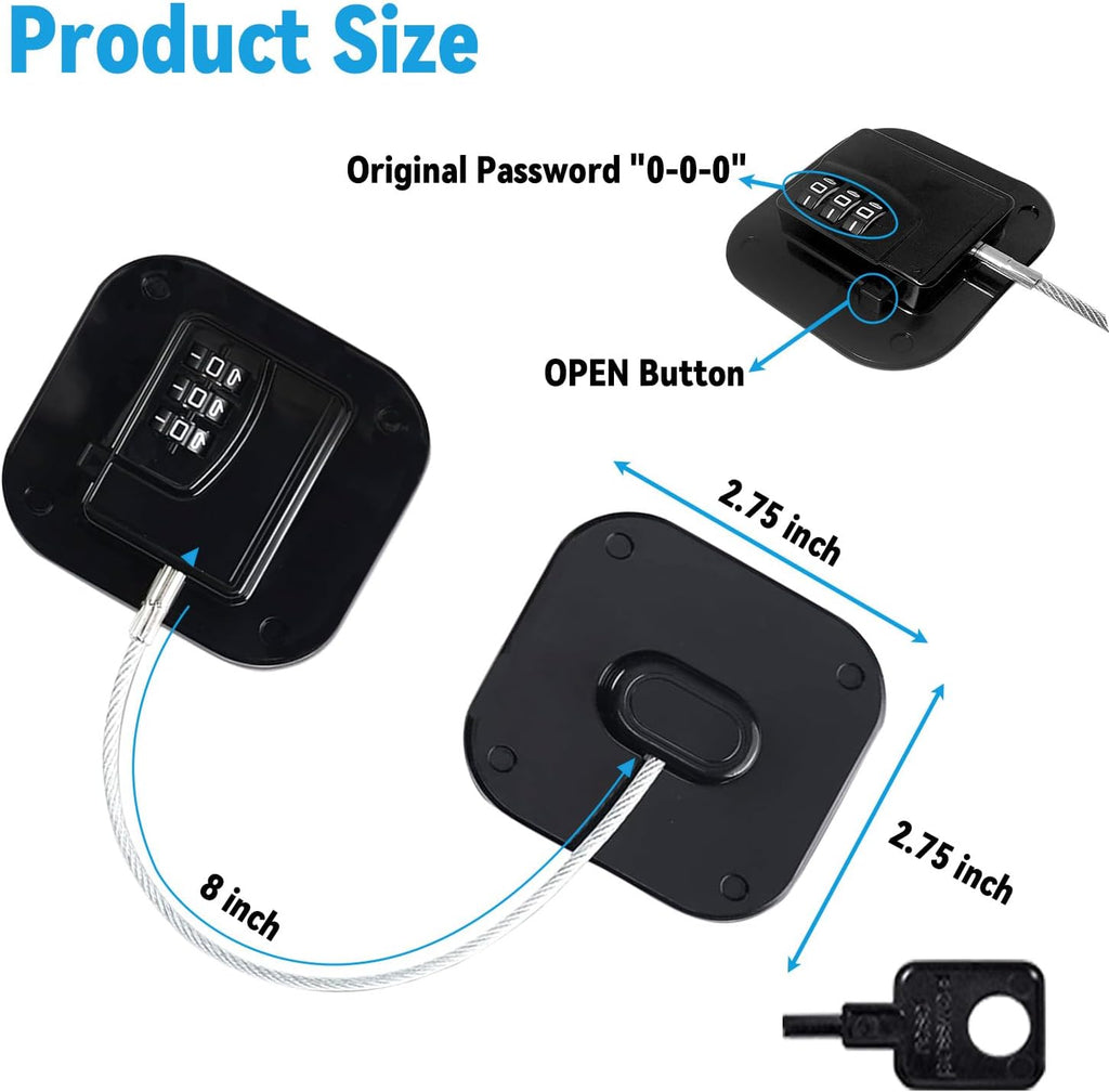 2 Pack Refrigerator Combination Locks for Freezer, Cabinets and Drawer, Closets, Windows, Doors and Child Locks -Easy to Install, No Keys Needed