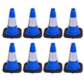 8 Pack 12 Inch Blue Safety Cones Durable with Black Base, Driveway Markers, Skating Practice, Pet Agility Training, Parking Lot Use (8, Blue, 12 Inch)