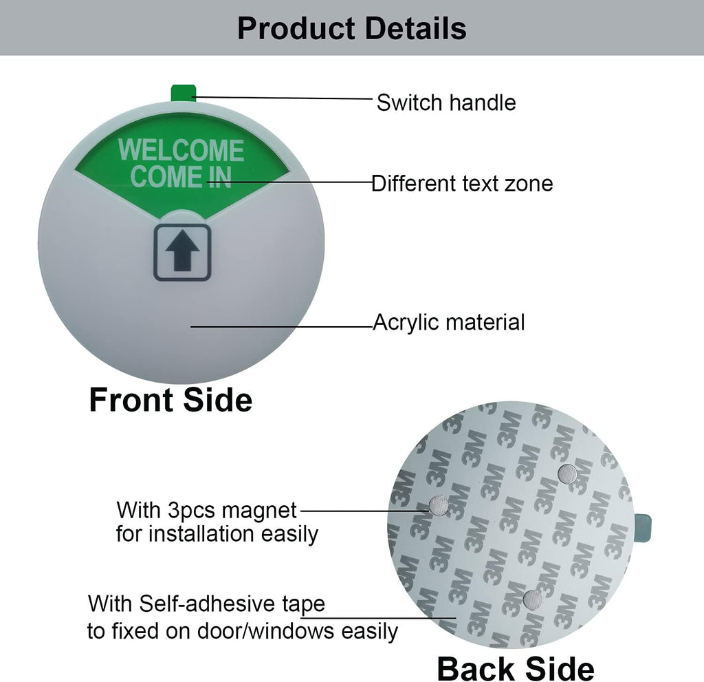 Privacy Sign,Out of Office/Please Come In/In a Meeting/Office/Conference Sign with Strong Adhesive Tape, 4 x 4 x 0.3 Inch Acrylic (White-6 Pack)