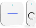 AIDA Lighted Wireless Doorbell for Home, Waterproof Battery Doorbell 1,000ft Range, 5 Volume Levels with 58 Doorbell Chimes & LED Flash (White, Doorbell with 1 Button & 1 Receiver)