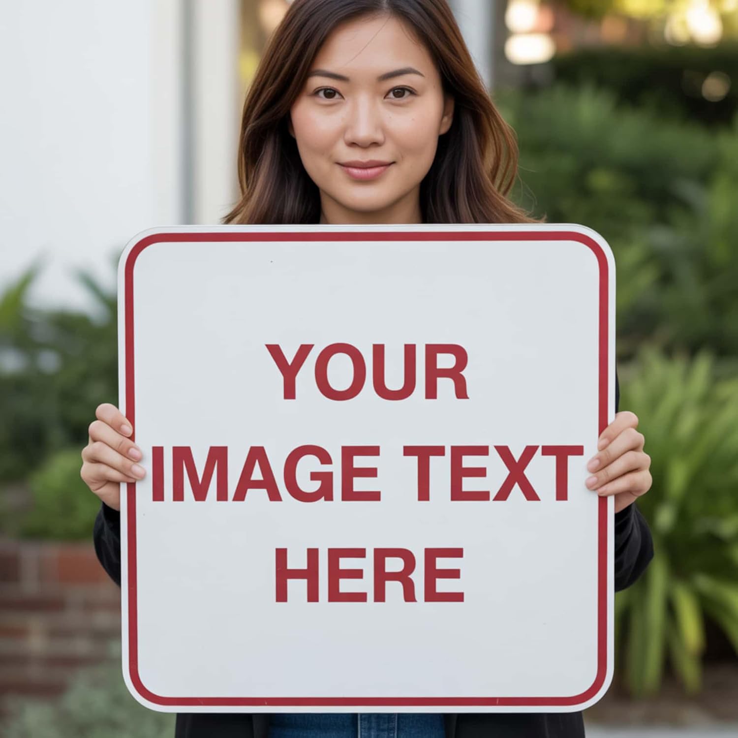 Custom Signs Outdoor Metal, Personalized Metal Sign, 14"x 14" Rust Free Aluminum, Reflective Option, Waterproof, Durable Ink