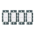 Lutron Caseta Original Smart Light Switch (Lutron Smart Hub Required), for Home, LED Lights, and Fans, 6 Amp, Single-Pole/3-Way, Neutral Required, PD-6ANS-WH, White, 4-Pack