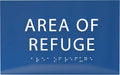 6" X4" Area of Refuge Sign - ADA Compliant Tactile Graphics Grade 2 Braille Text | Wall Mount Plastic Signs for Shopping Malls, Offices, Hotels, Schools, Apartments & Restaurants
