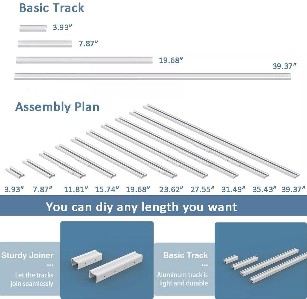 Celling Smart Curtains System, Electric Track with Adjustable Rail,Automatic Curtain Opener,Motorized Curtains Rods With Remote, Compatible with Alexa/Google Home (Up to 244in)